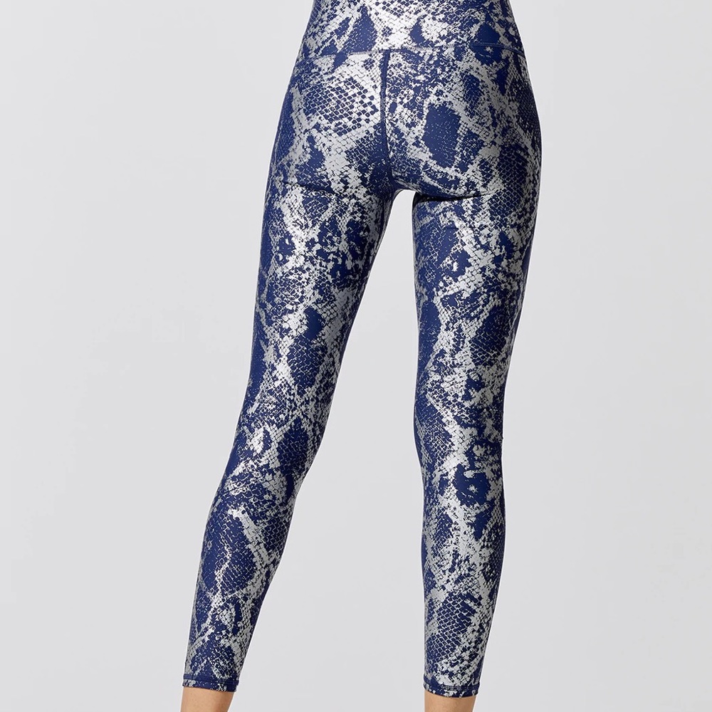 Carbon38 Metallic Snake High Rise Legging - Xs - image 3